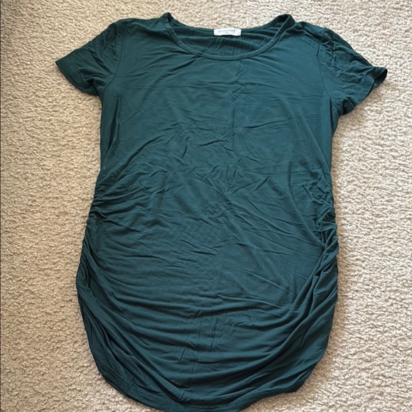 Women's Short Sleeve Maternity Tees - Gray, Green, and Black - Picture 4 of 6